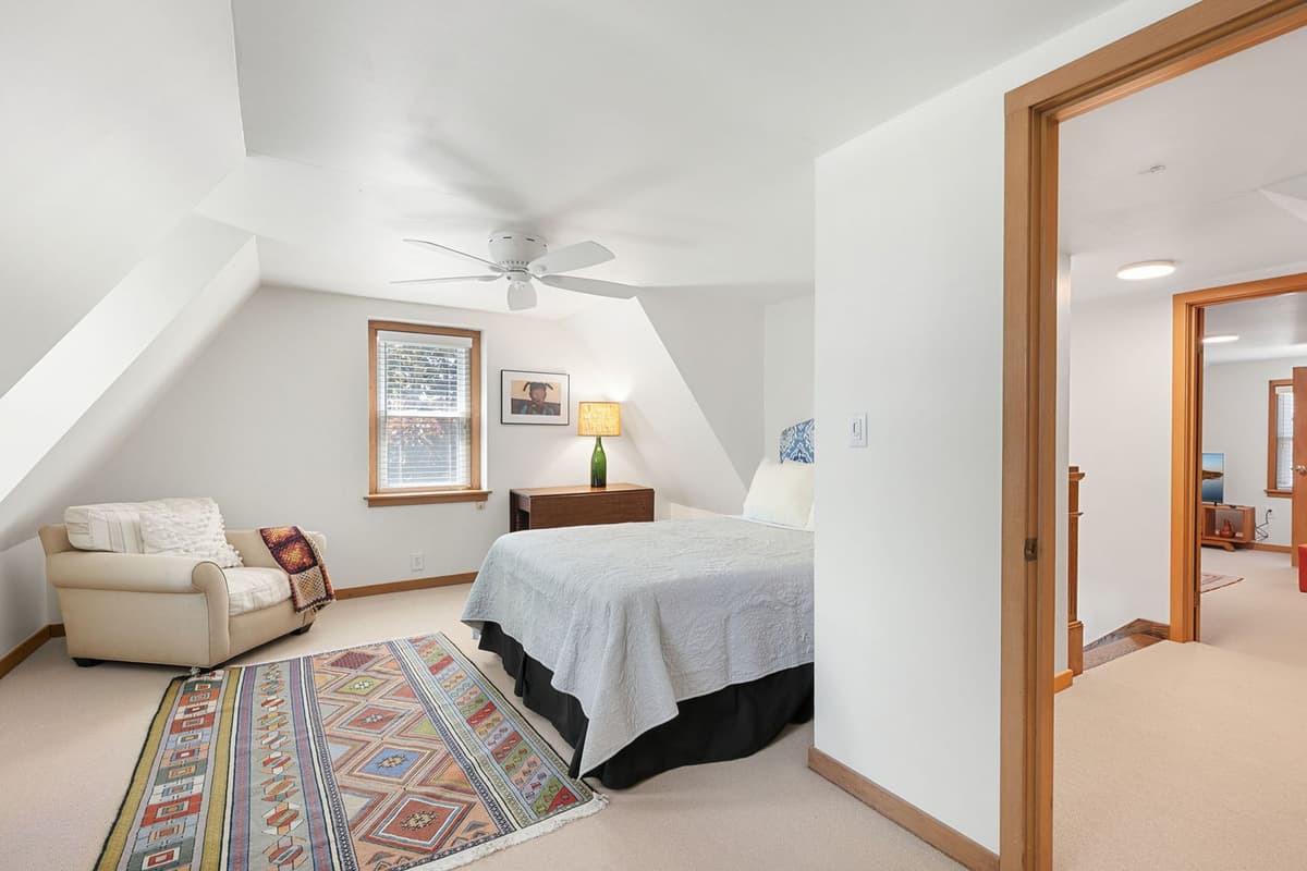 Rest easy in the cozy queen bedroom, thoughtfully designed for a comfortable and relaxing stay.