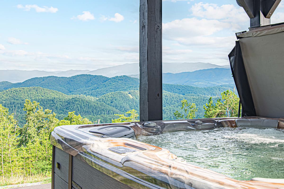 Make the most of your mountain escape with a soothing soak in the hot tub.