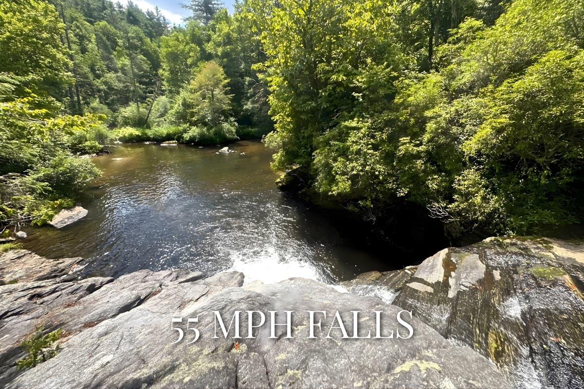 Kick back on the flat granite slabs and soak it all in - the 55 MPH Falls is the perfect natural swimming hole after a morning hike through the canyon.