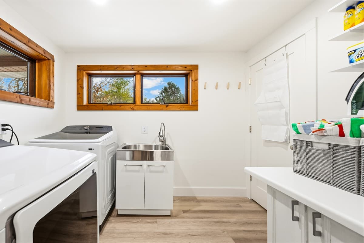 Washer and dryer for your convenience.