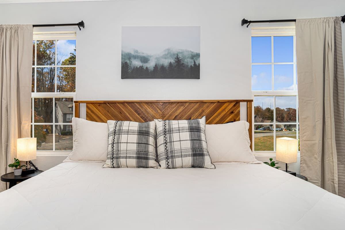 The spacious king bed offers plenty of room to stretch out and relax.
