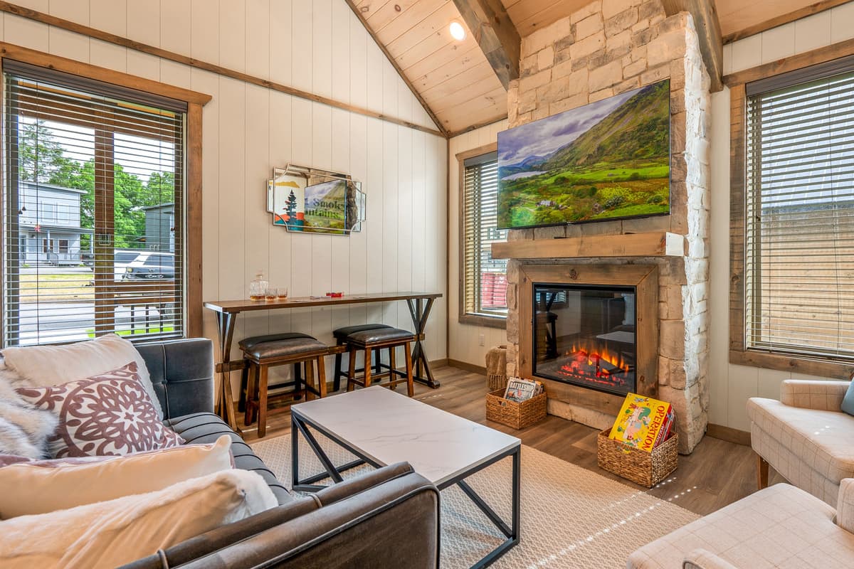 After a day of exploring Pigeon Forge and the Smoky Mountains, come back to a cozy living area made for slowing down and enjoying the evening.