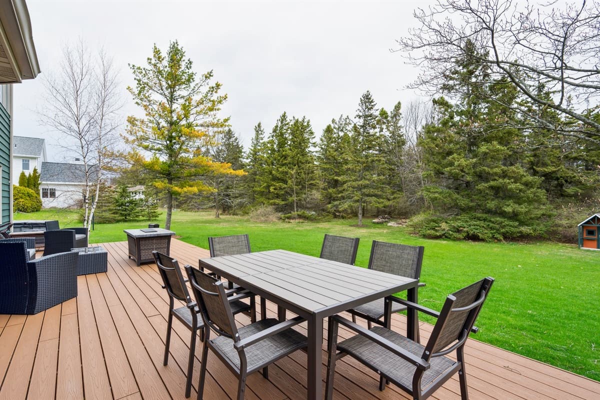 Our outdoor patio offers a grill and dining table, creating the perfect setting for meals with a view.