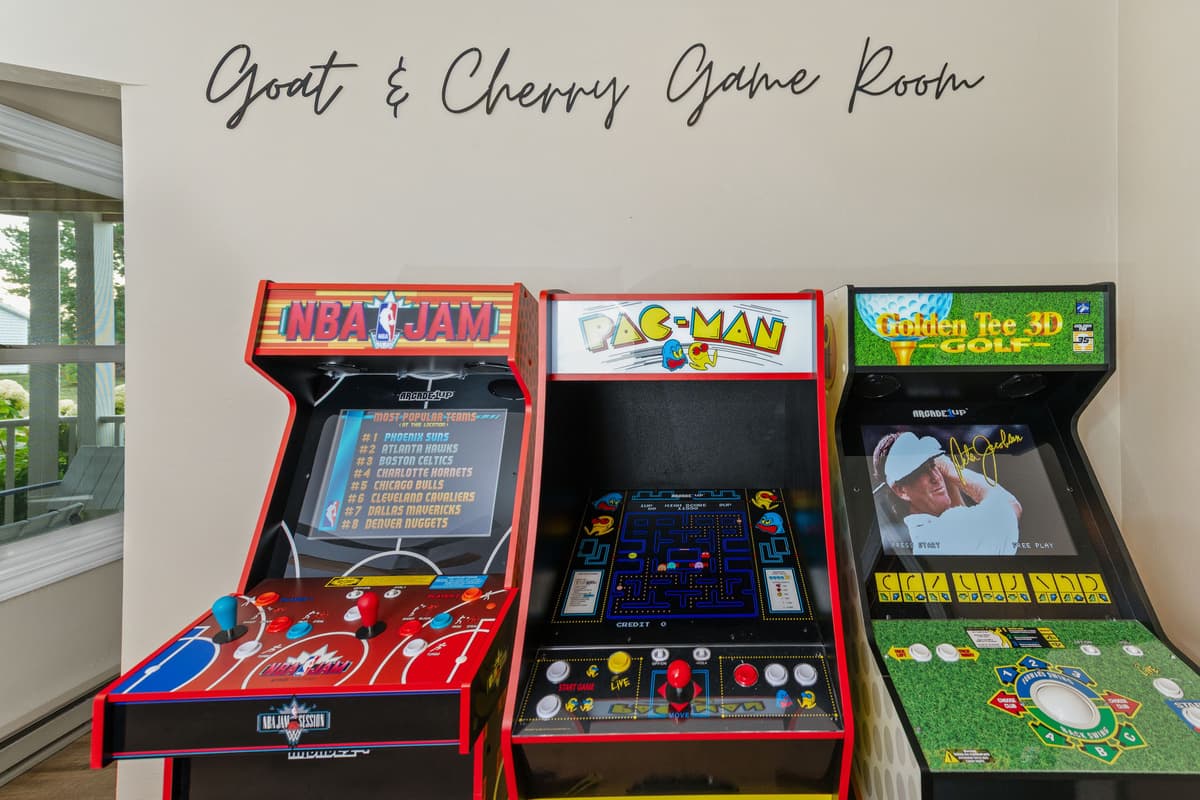 Add a little extra fun to your stay with three arcade machines available in the lower-level entertainment area.