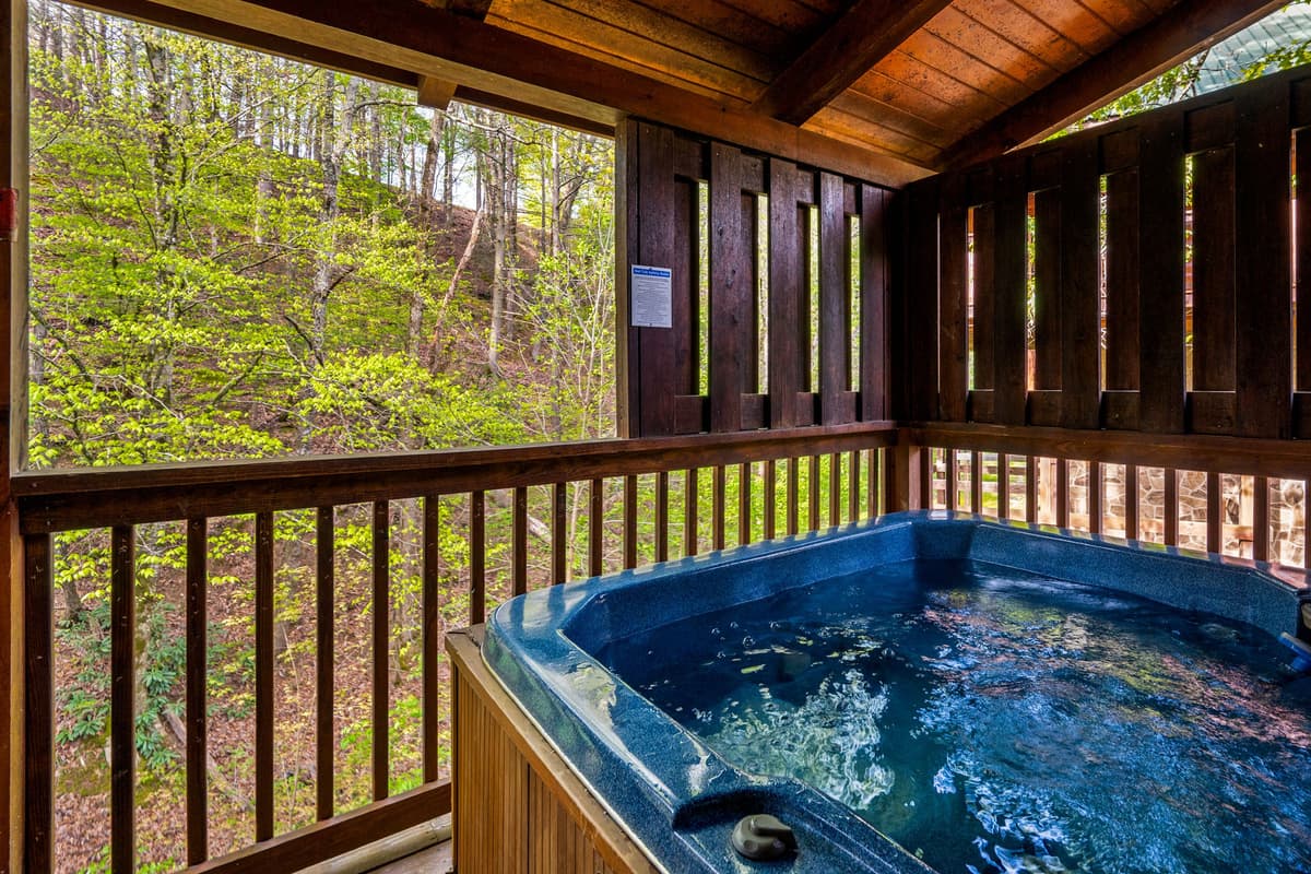 Make relaxation a part of your Pigeon Forge getaway with a soak in the private hot tub.