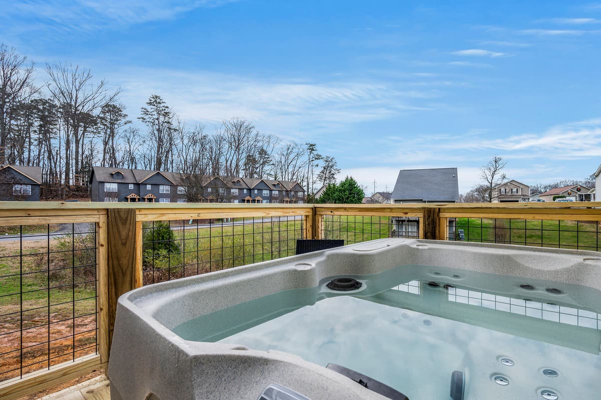 Unwind and soak up the relaxation in your private hot tub.