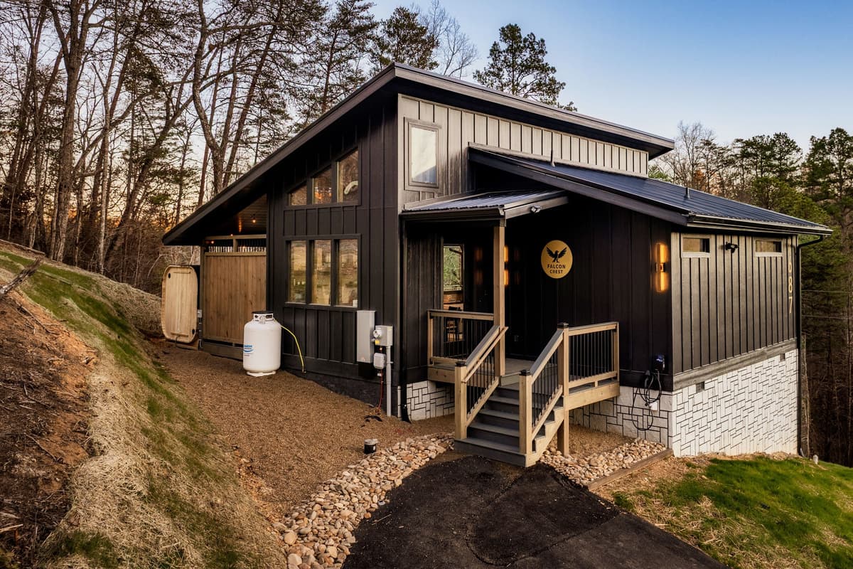Arrive at Falcon Crest through the charming main entry, where a welcoming atmosphere sets the tone for your Sevierville escape.