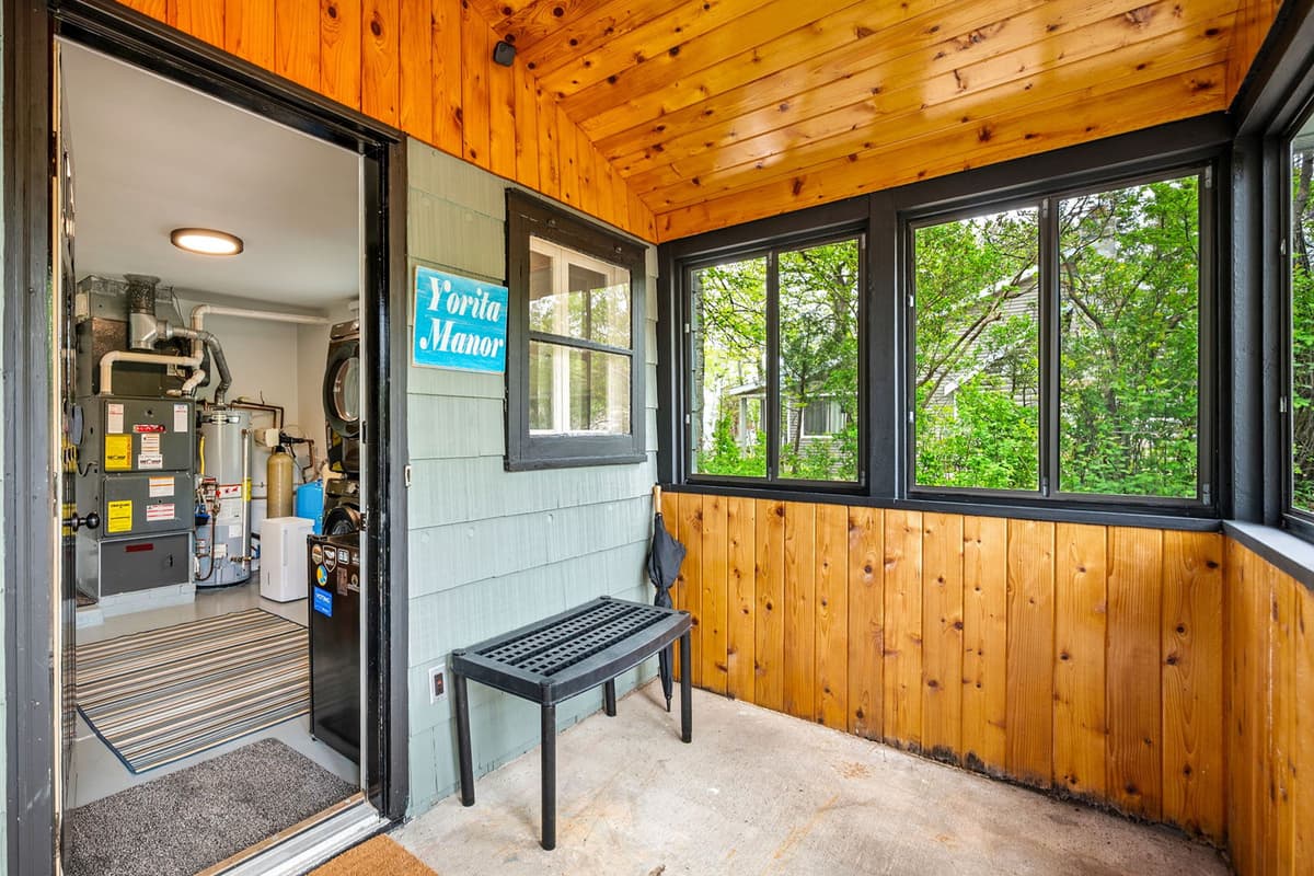 The spacious entryway provides an easy place to arrive, unload, and get settled.