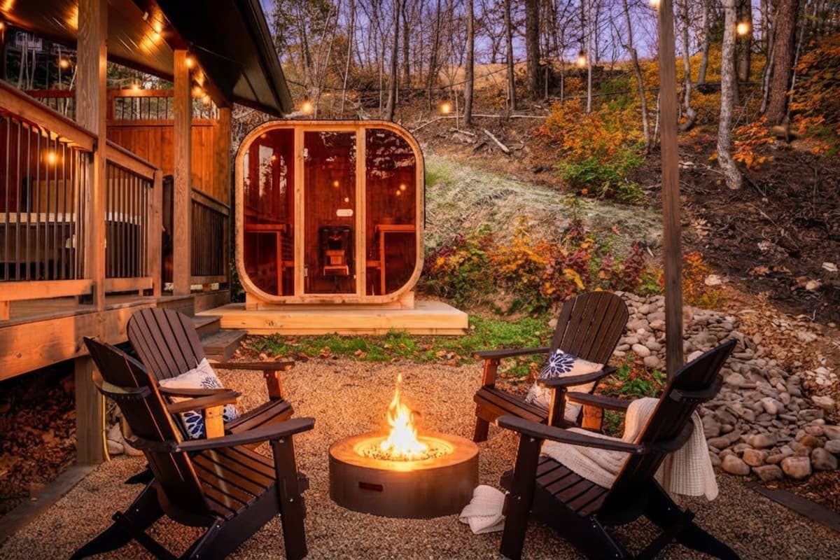 Surrounded by vibrant shades of red, orange, gold, and yellow, it’s the perfect place to unwind and enjoy the beauty of autumn.