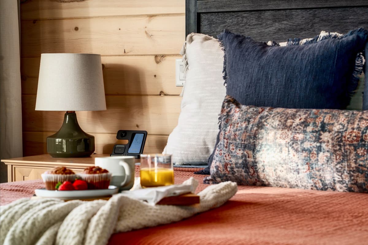 Soft bedding, cozy accents, and inviting décor create a relaxing atmosphere that feels like your own private mountain retreat