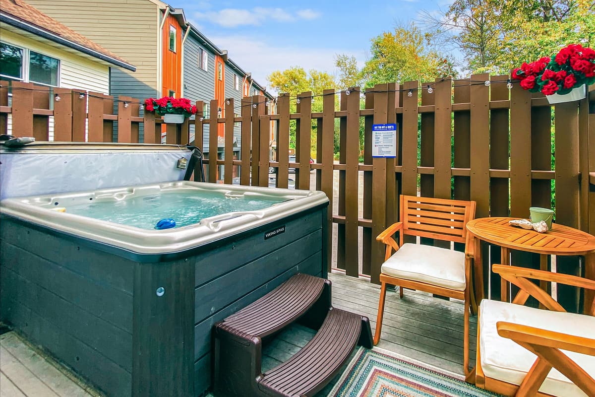 Relax and unwind in the private hot tub located on the back deck. Enjoy a soothing soak after a day of exploring Sister Bay and Door County.