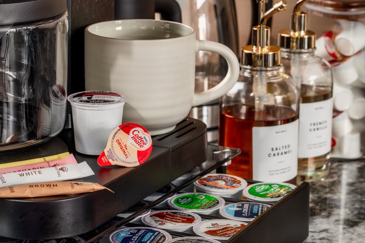 Whether you prefer a freshly brewed pot to enjoy together or a quick single-serve cup before heading out for a day of Smoky Mountain adventures, you’ll have an easy way to enjoy your favorite morning pick-me-up right at the cabin.