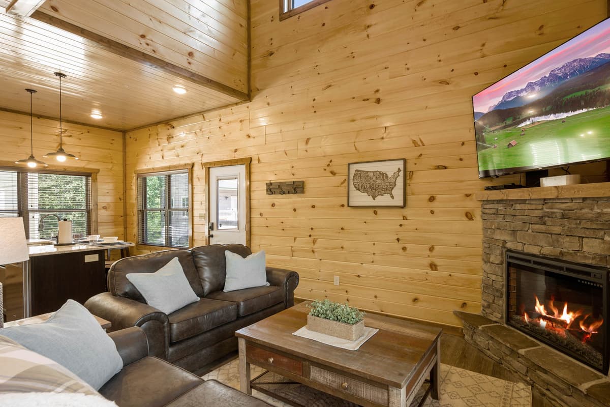 Turn on the TV for a relaxing movie night or catch up on your favorite shows.