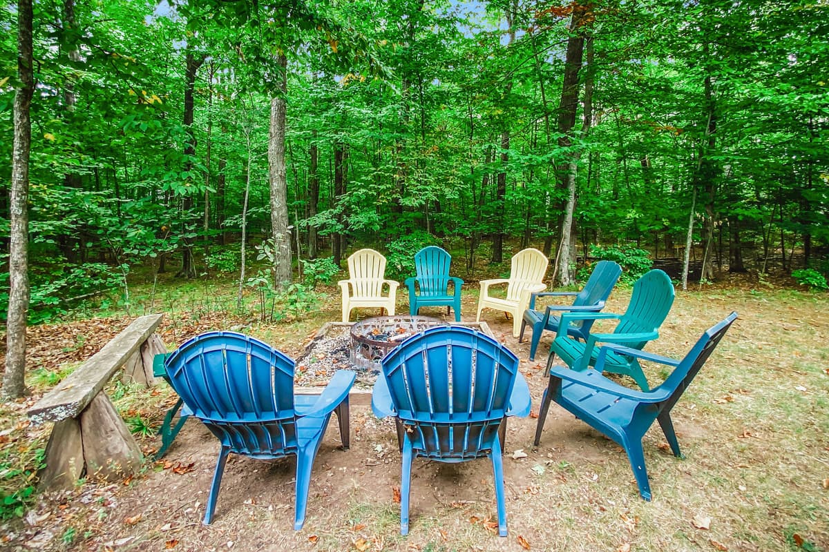 The fire pit adds the perfect touch to a relaxing evening at the property.