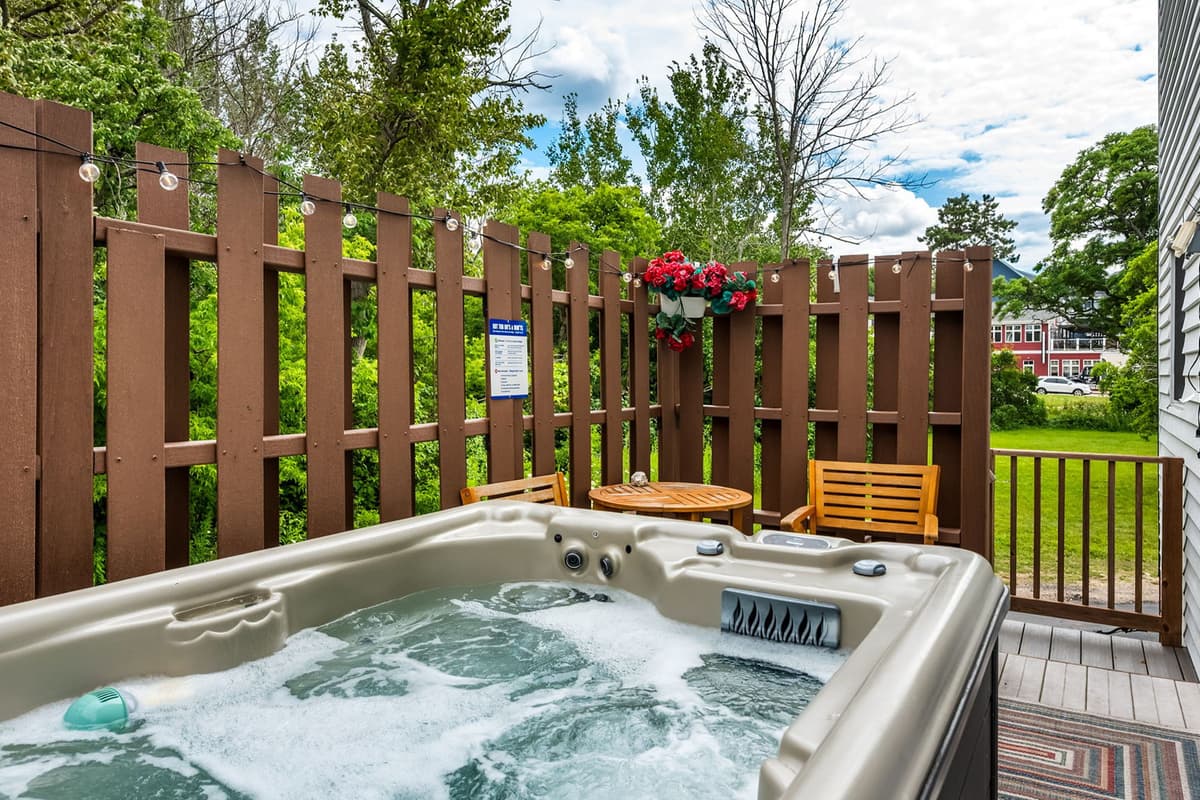 Soak in the warm water while enjoying the fresh outdoor air and peaceful surroundings.