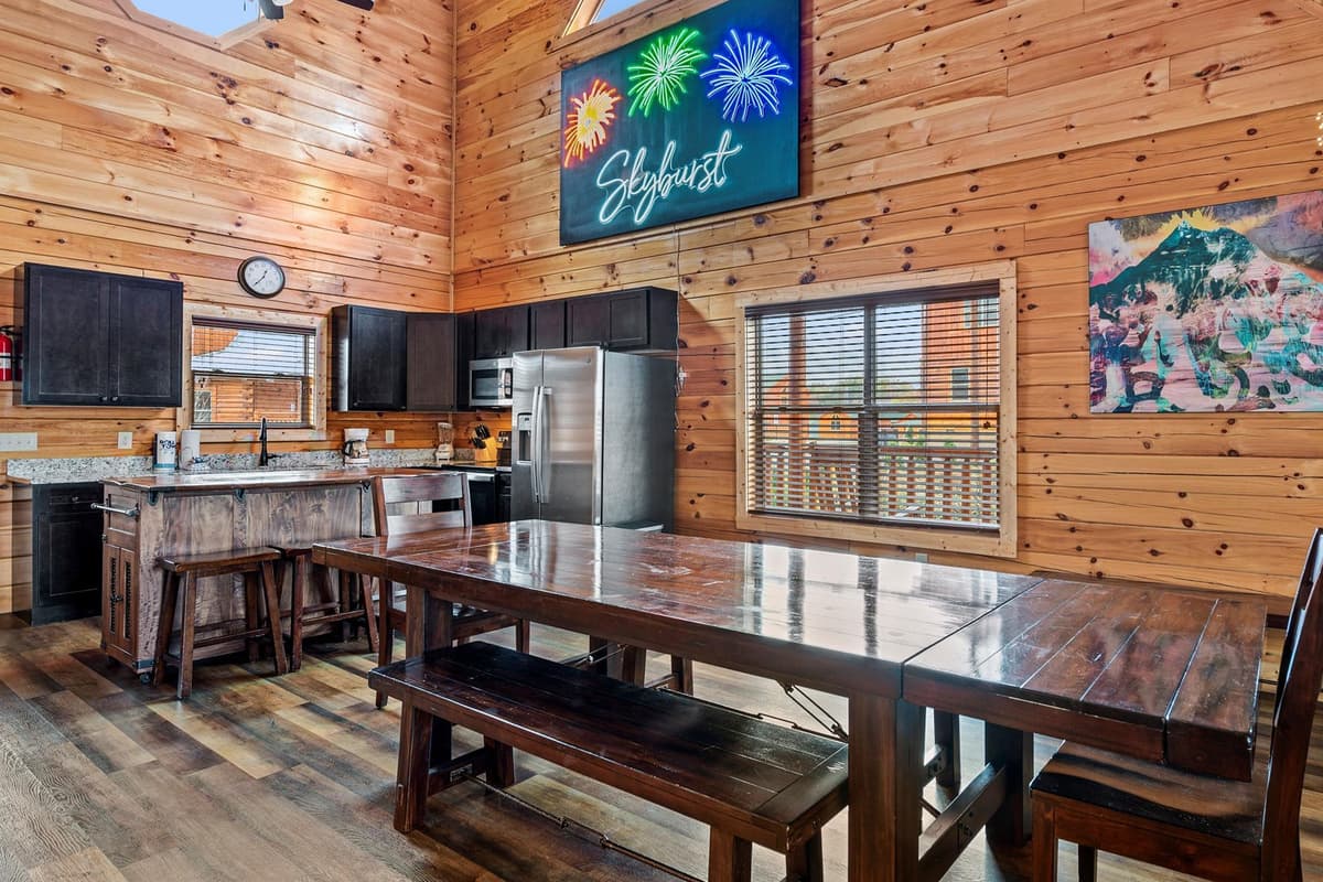The dining area is also perfect for conversations, games, and spending quality time together. Its welcoming atmosphere makes it easy to linger a little longer over every meal.