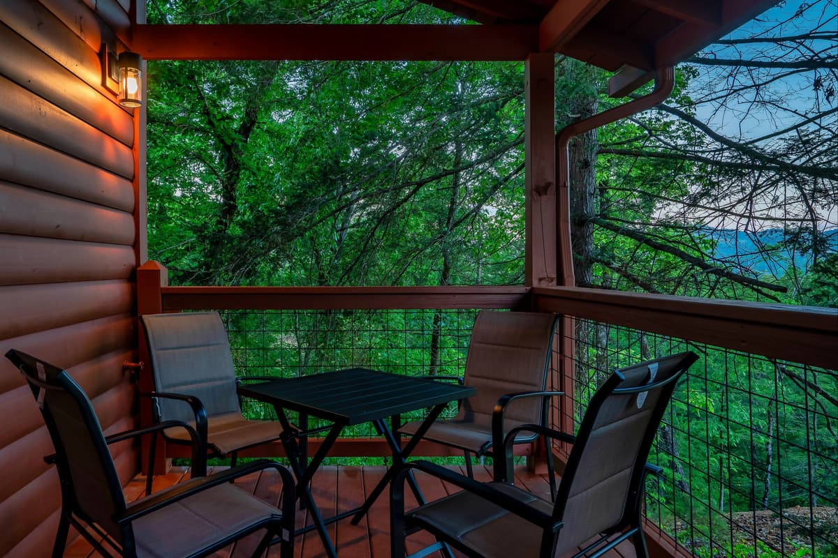 Leave the busy world behind and enjoy a quiet evening surrounded by cabin comfort.