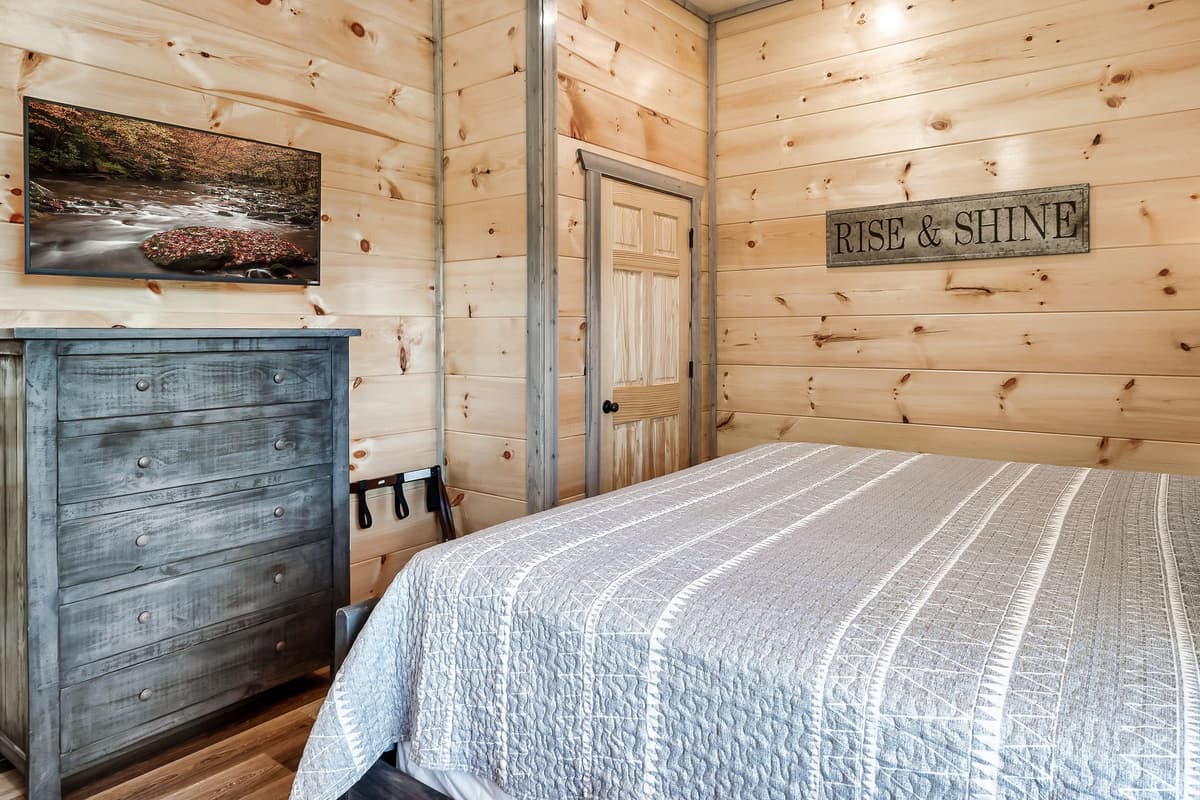 Everything is thoughtfully arranged to make the bedroom feel welcoming, comfortable, and easy to settle into.