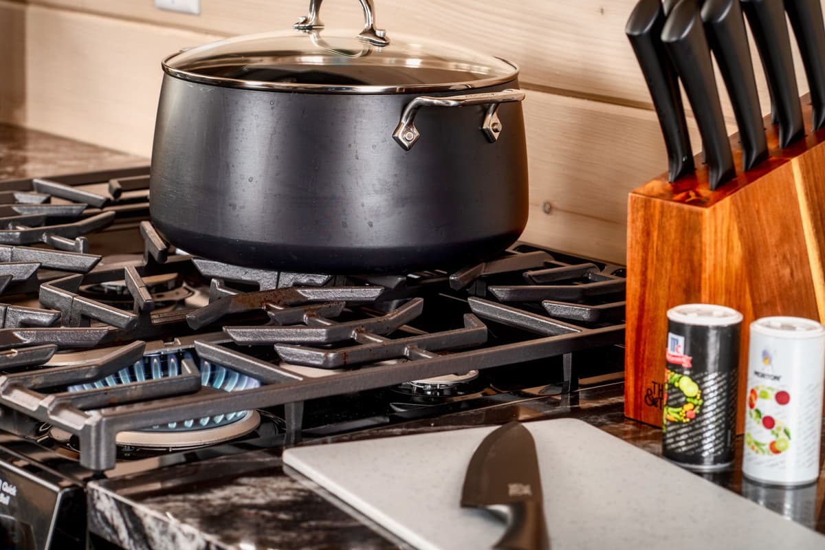 Modern appliances, ample counter space, and plenty of room to move around make cooking and meal prep a breeze.
