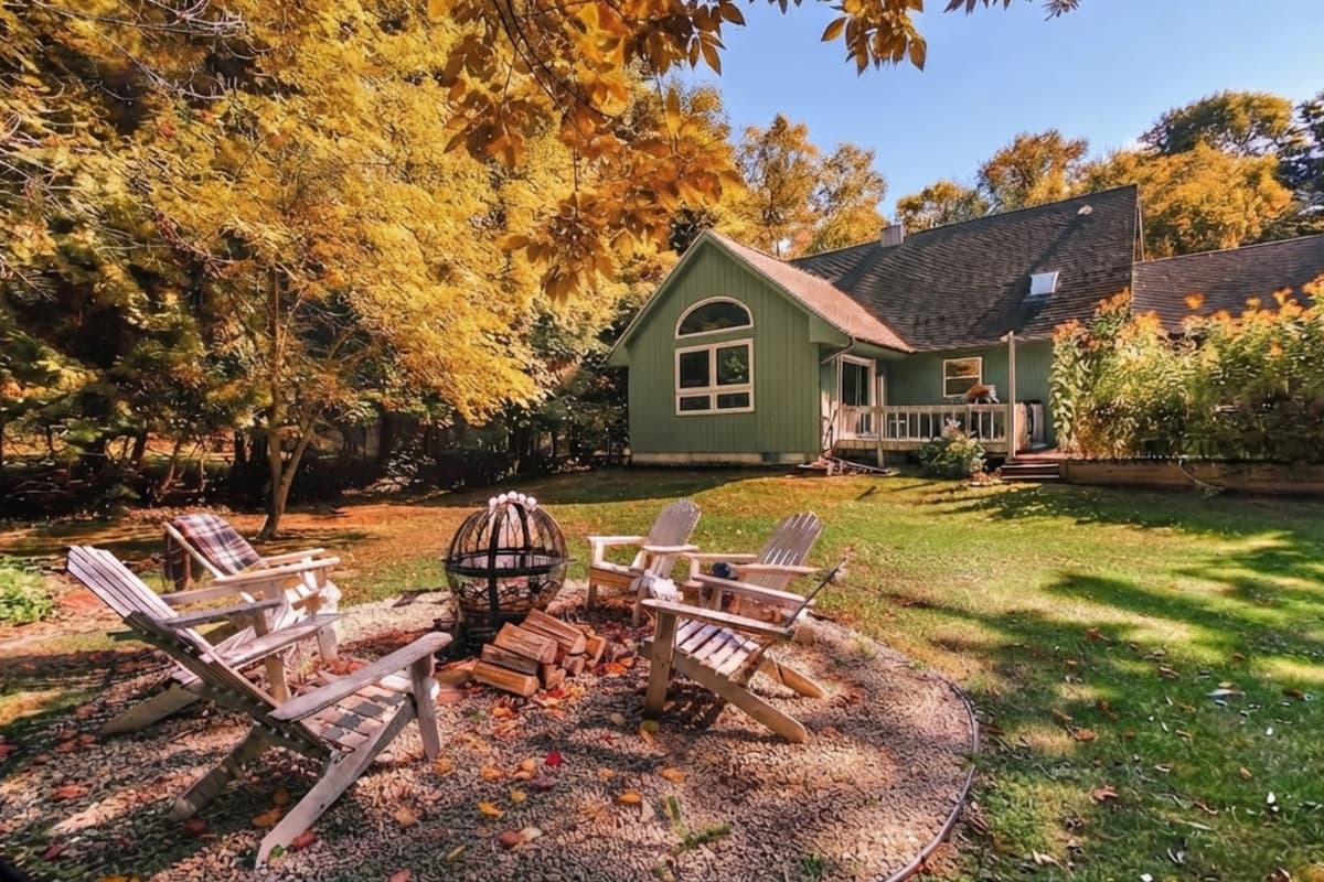 Fall feels right at this Sister Bay getaway.  As the leaves turn vibrant shades of red, orange, and gold, the home becomes the perfect place to enjoy the beauty of the season.