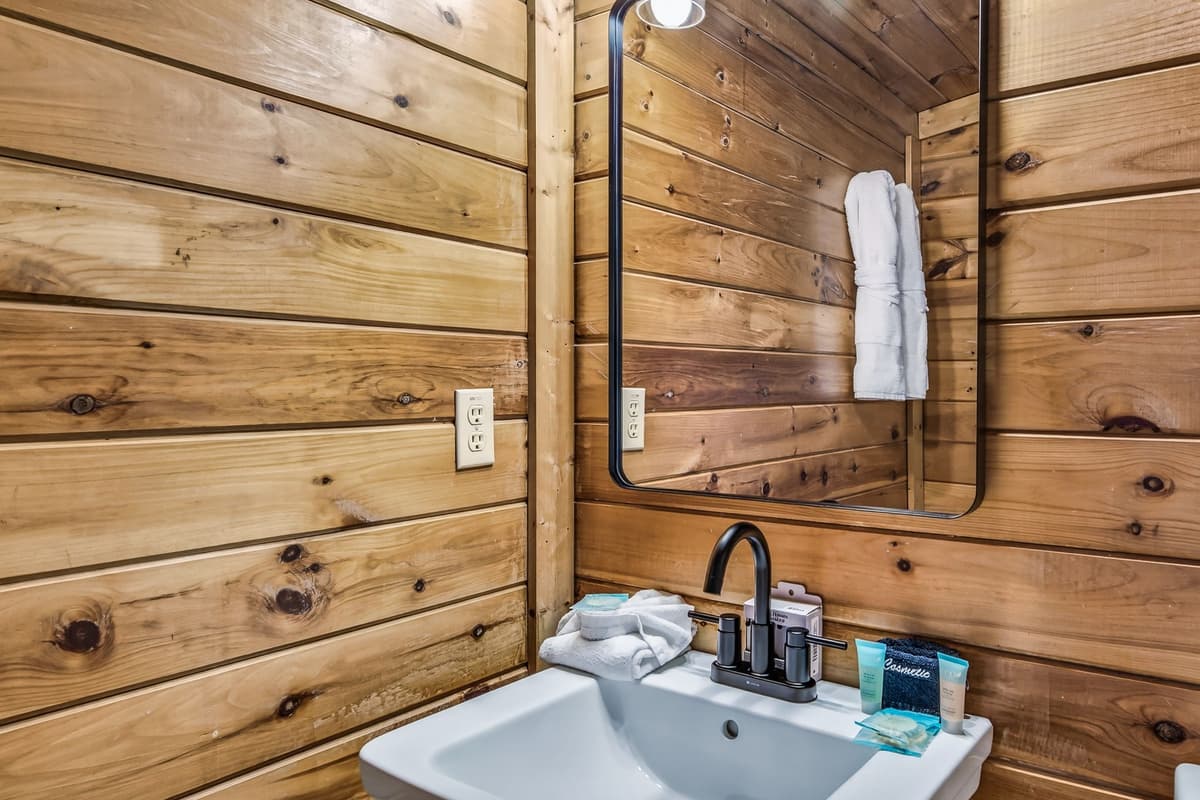 Enjoy a clean, comfortable full bathroom designed with your stay in mind.
