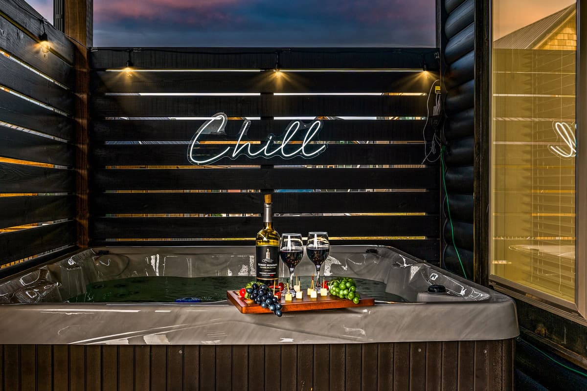 As twilight settles over the Smoky Mountains, slip into the warm waters of the hot tub and let the day melt away.