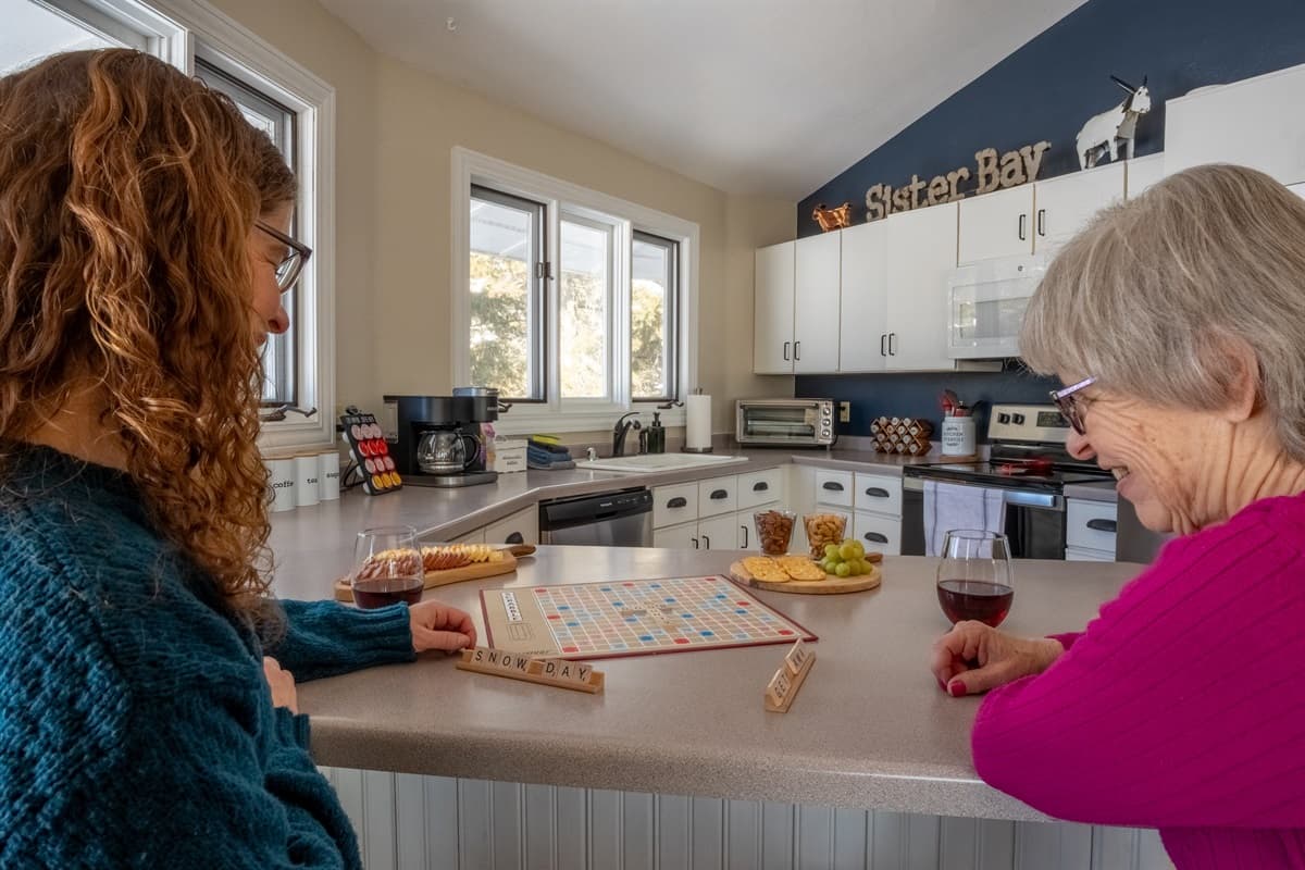 Making memories over board games at the kitchen counter!