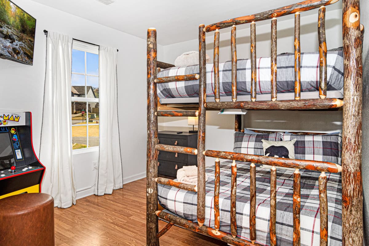 The queen-size bunks provide plenty of room to relax.
It’s a great space for kids and adults alike.
