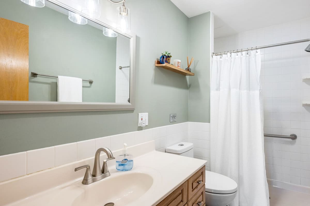 Step into the spacious full bathroom, designed with comfort and convenience in mind.