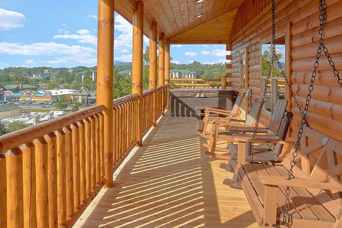 Slow down and enjoy a peaceful moment on the cozy porch swing. Gently sway back and forth while taking in the fresh mountain air.