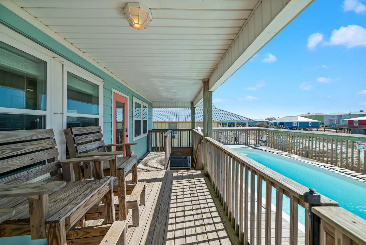 Our spacious deck is complete with comfortable seating that offers a perfect view of the heated pool.
