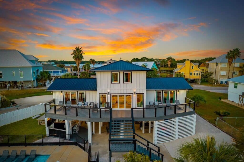 Beachfront vacation rental home in Gulf Shores Alabama with a balcony overlooking the Gulf of Mexico