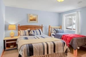 A spacious retreat featuring a king bed and a cozy twin