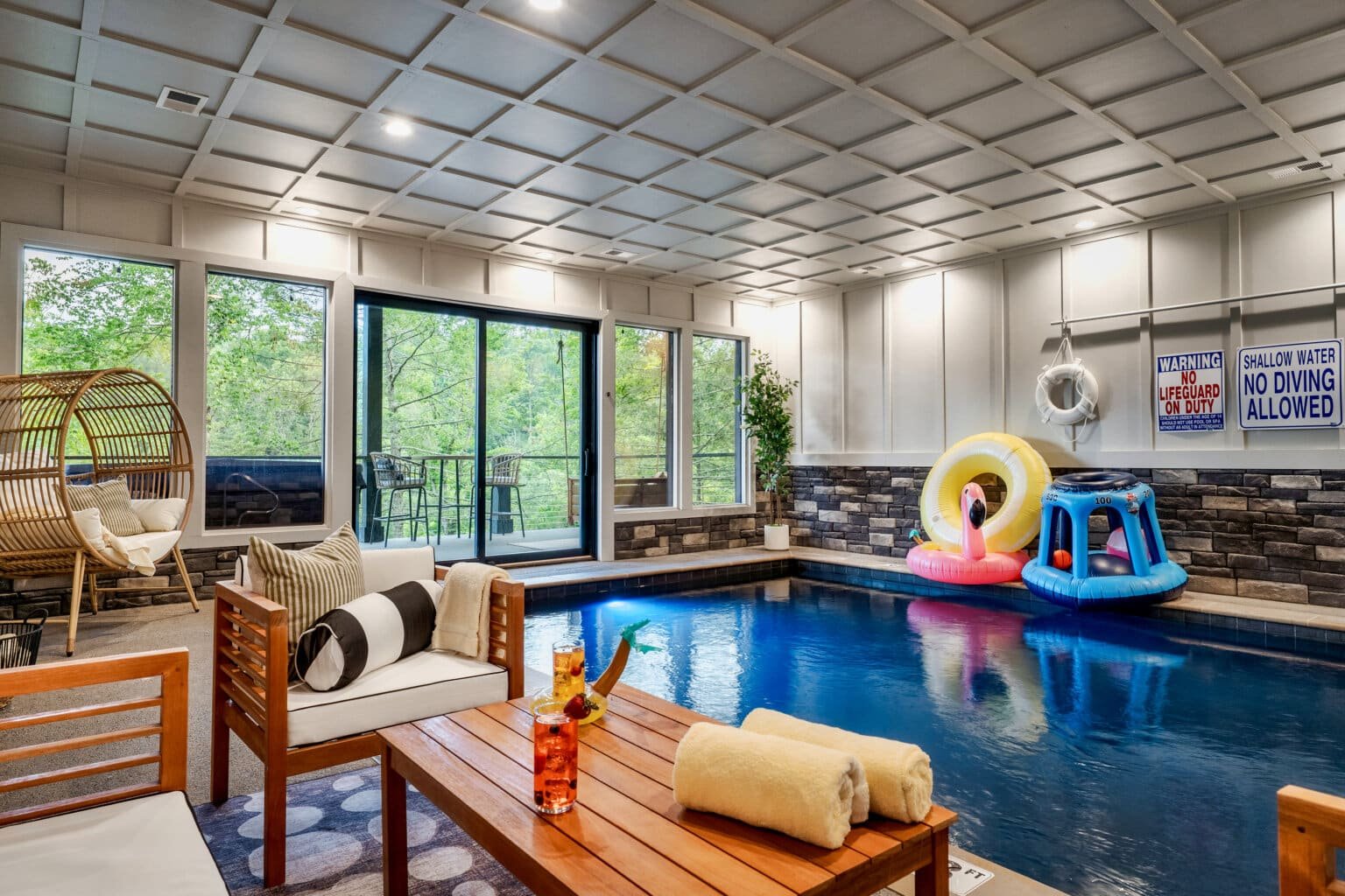 Enjoy year-round swimming in this impressive indoor pool