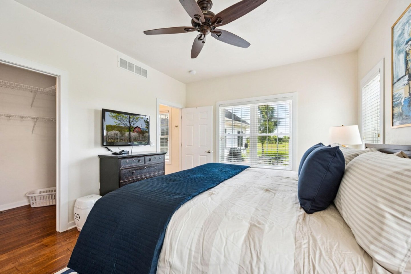 Enjoy restful nights with crisp, cozy bedding.