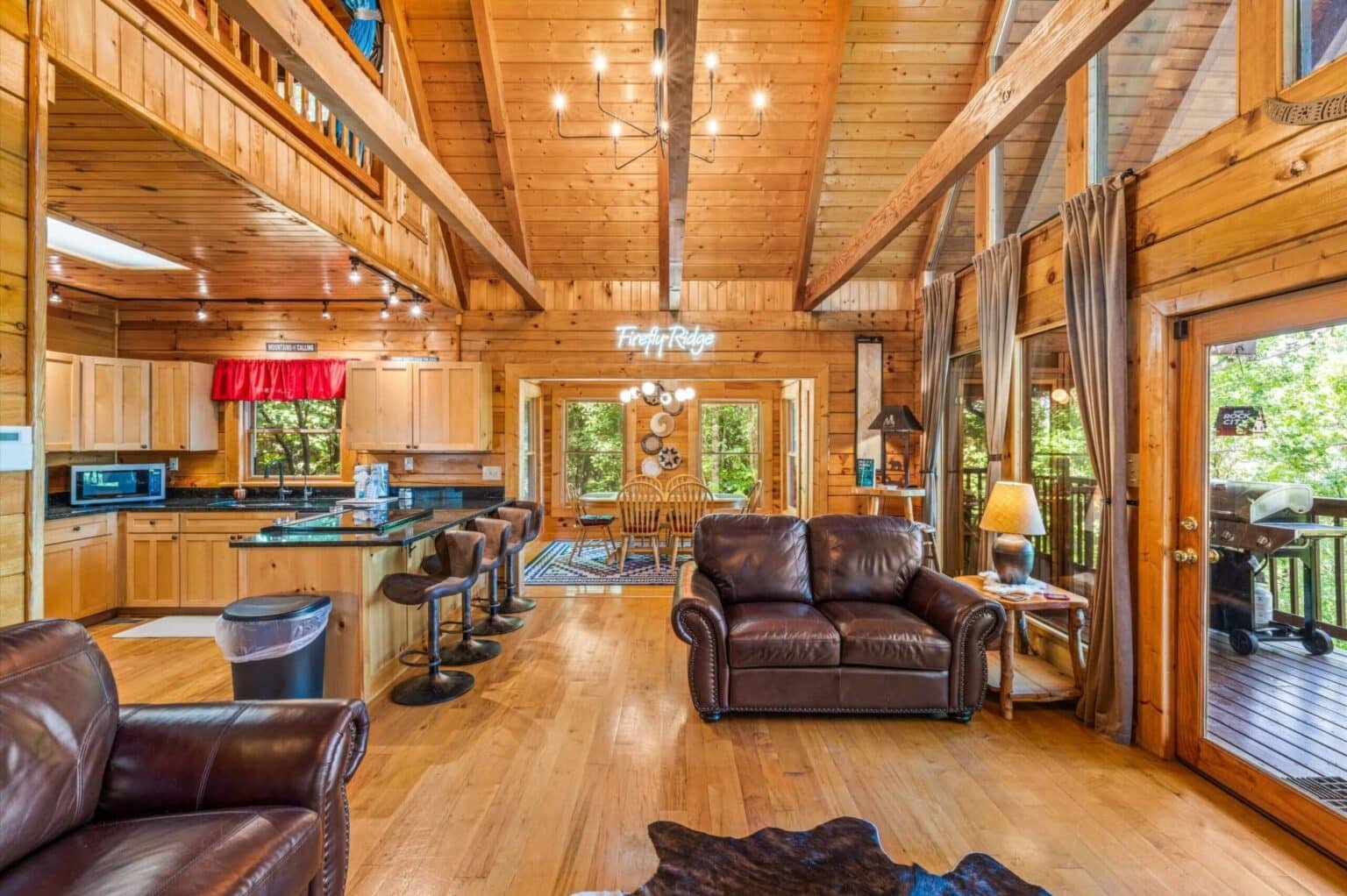 Open Concept Living, Dining and Kitchen Space