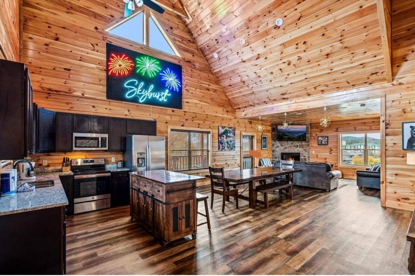 Enjoy the flow of our open-concept design, where the living, dining, and kitchen areas come together to create a welcoming and functional space.